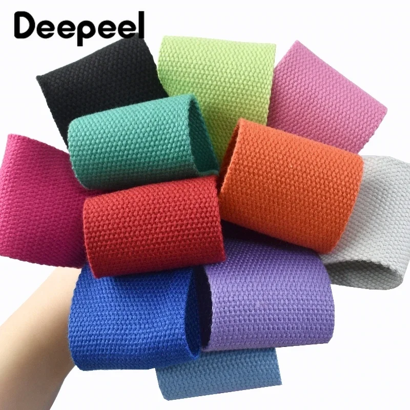 5M 50mm Cotton Webbing 2mm Thicken Canvas Polyester Ribbon Bags Strap Safety Belt Bias Binding Tape DIY Sewing Craft Accessories