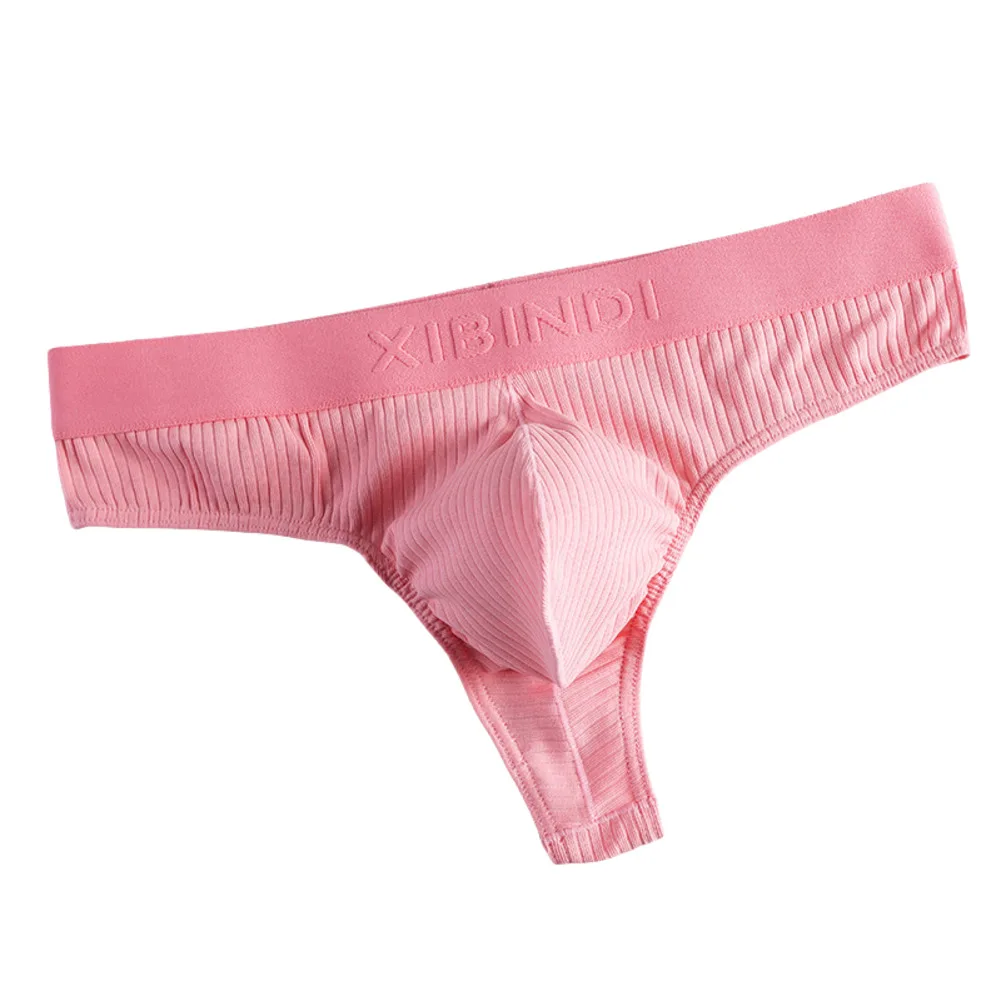 

1pc Men Bikini Briefs Skin Friendly Cotton Blend G-Strings Thongs Pouch Underwear Low Waist Elastic Panties Lingerie