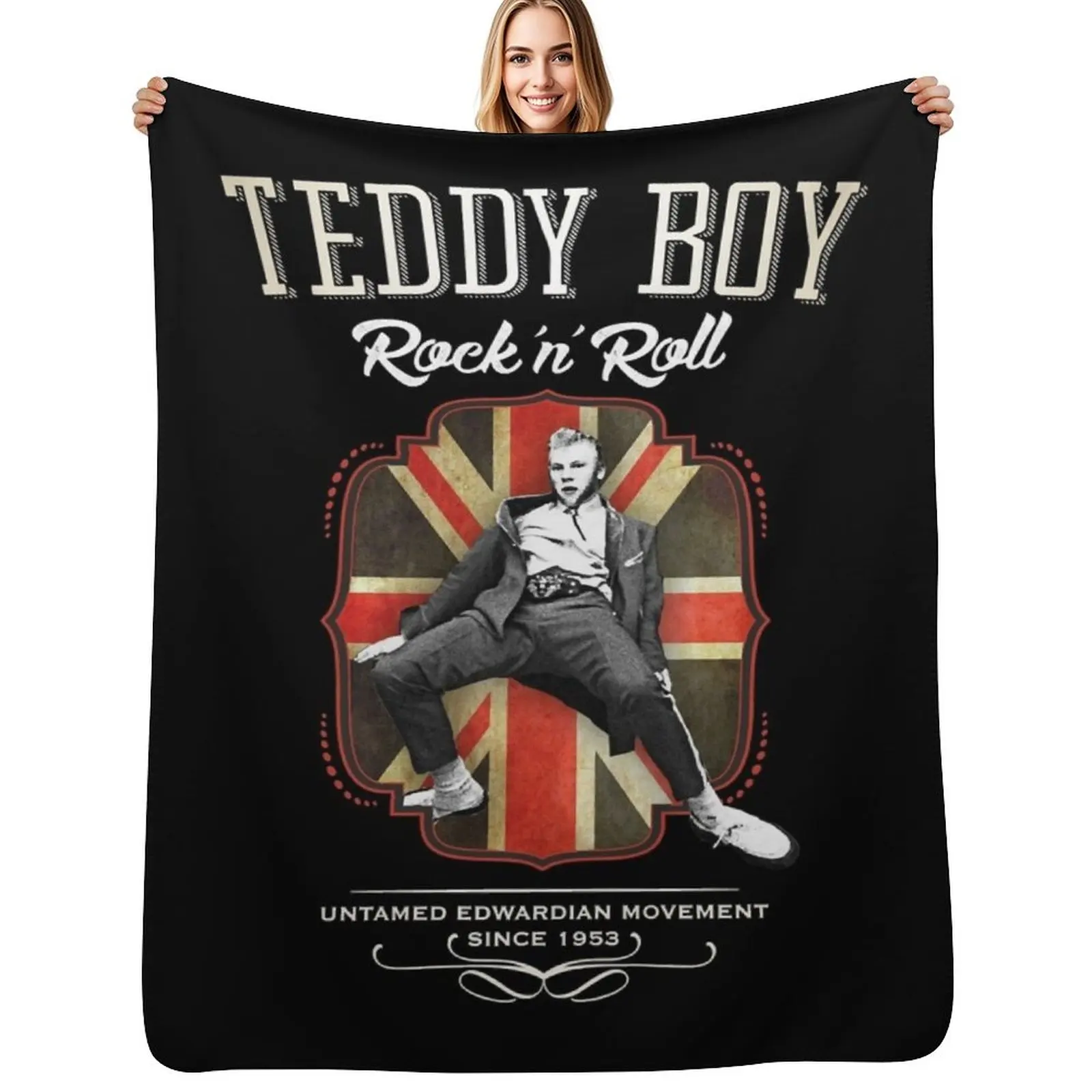 

TEDDY BOY ROCK&x27;N&x27;ROLL Essential T-Shirt.png Throw Blanket Comforter Furry Multi-Purpose Luxury Blankets