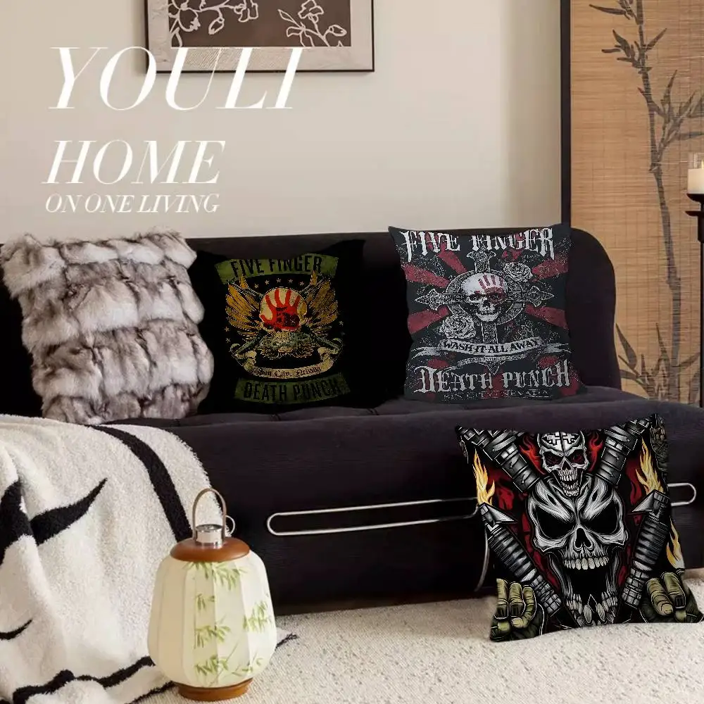 Vintage F-Five Finger Death Punch Pillow Cushion Cover Pillowcase Living Room Sofa Home Decor Customized