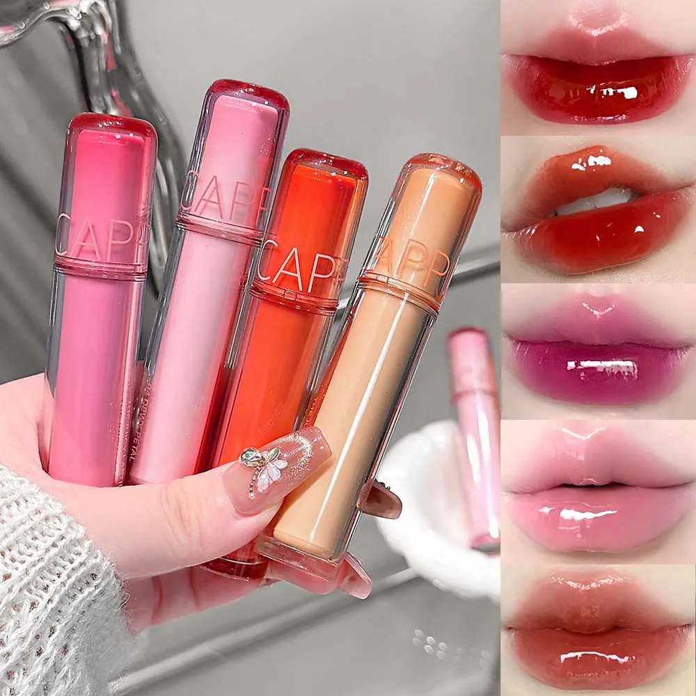Cappuvini Watery Lip Gloss Juicy Hydrating Lip Tint Long-Lasting Makeup Easy to Apply Lip Glaze for Moisturized Look