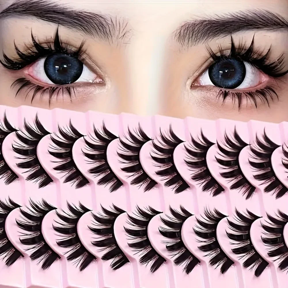 10 Pairs of Naturally Curly Eyelashes for Extended Volume Reusable Formaldehyde Free Faux Eye Lashes Set for Makeup Application