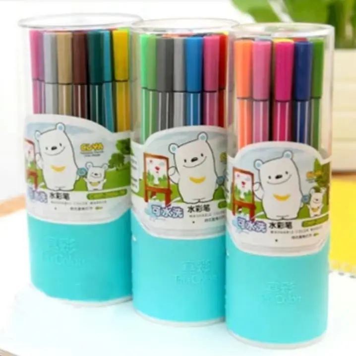 

18pcs Fresh sleekly bottled crayon water wash water color pen child multicolour pen