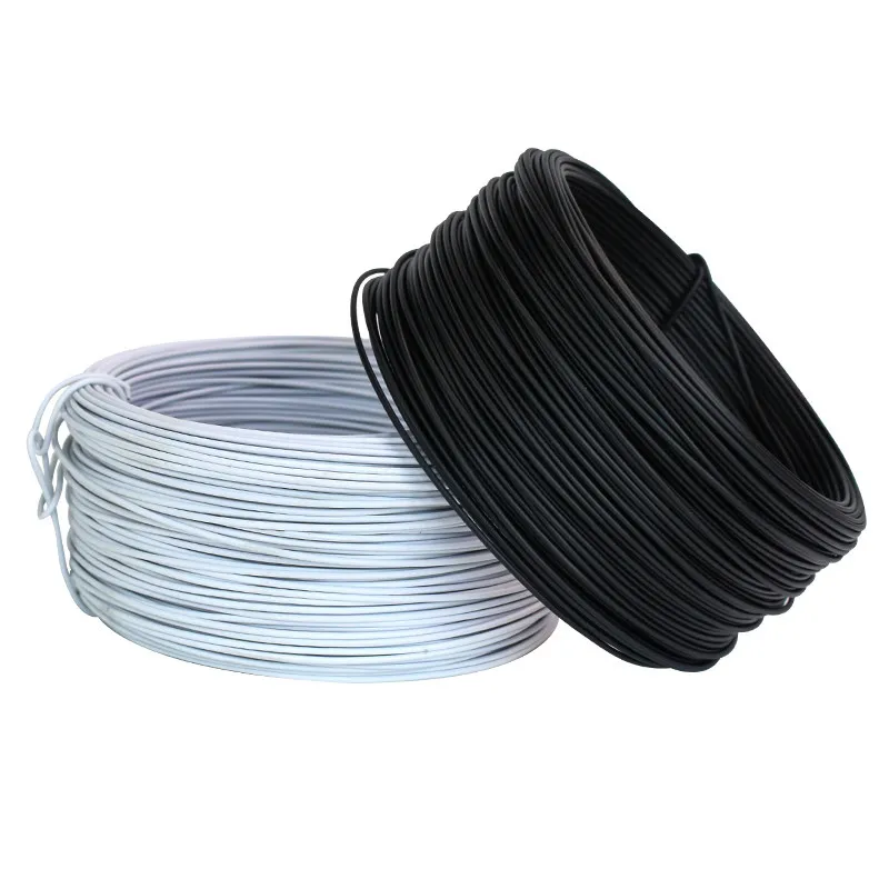 

Cable Wrap Organizer Tie Plastic Coated Iron Wire Twist Ties Gardening Plant Climbing Vines Fastener Reusable Black/White