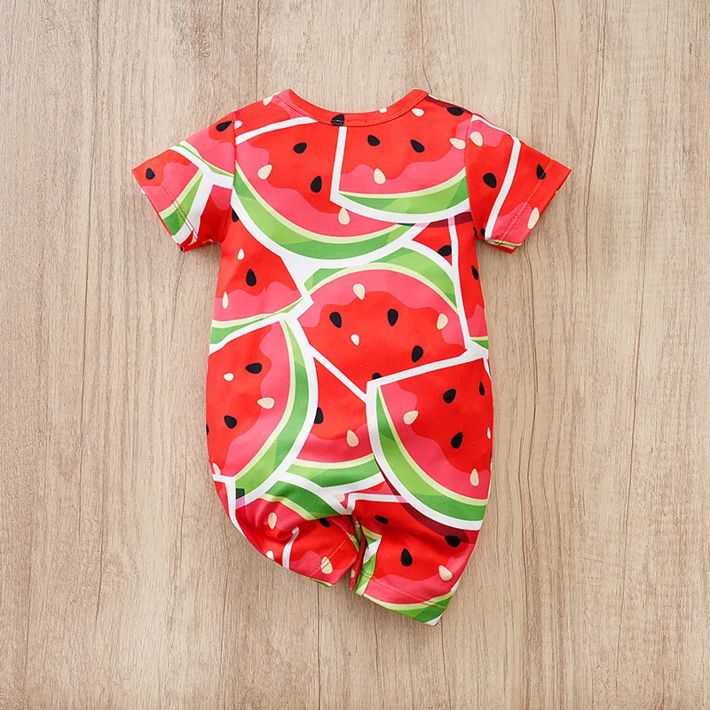 Summer baby short sleeve onesie for boys and girls baby creative watermelon print suitable for going out 0-18 months baby