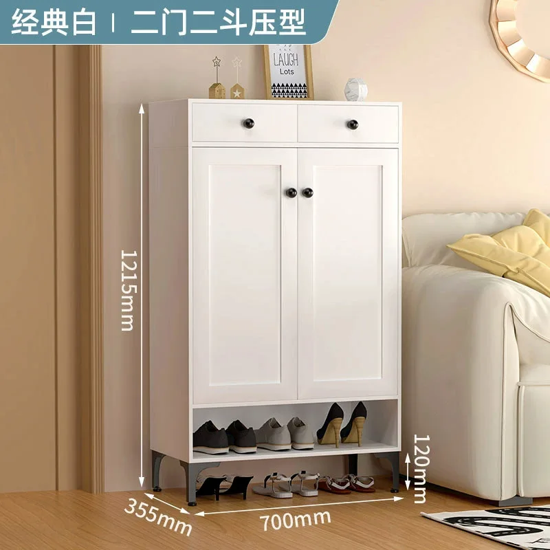 Household Drawer Shoe Cabinet Door Entry Multi-layer Porch Shoe Rack Balcony Large-capacity Steel Locker Storage