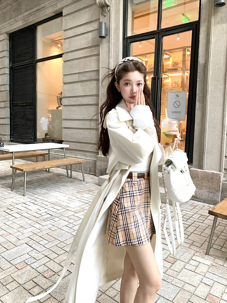 

Женское пальто Acaine Naples Diary Long Pure Color, свободного кроя, стройнящее, из смесового хлопка, осеннее, в корейском стиле