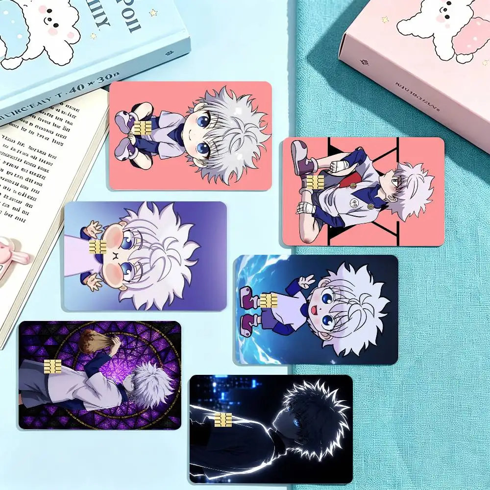 H-Hunter Hunter Killua Zoldyck Credit Card HD Stickers Game Card Decal Small Chip Waterproof Sticker Gift