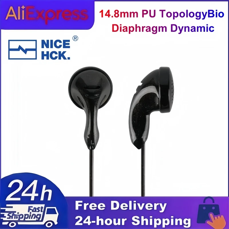 nicehck-b80-148mm-pu-topologybio-ダイアフラム-ダイナミック-hifi-有線フラットイヤホン-音楽-iems-hd-マイク付き-35-44mm-コネクタ