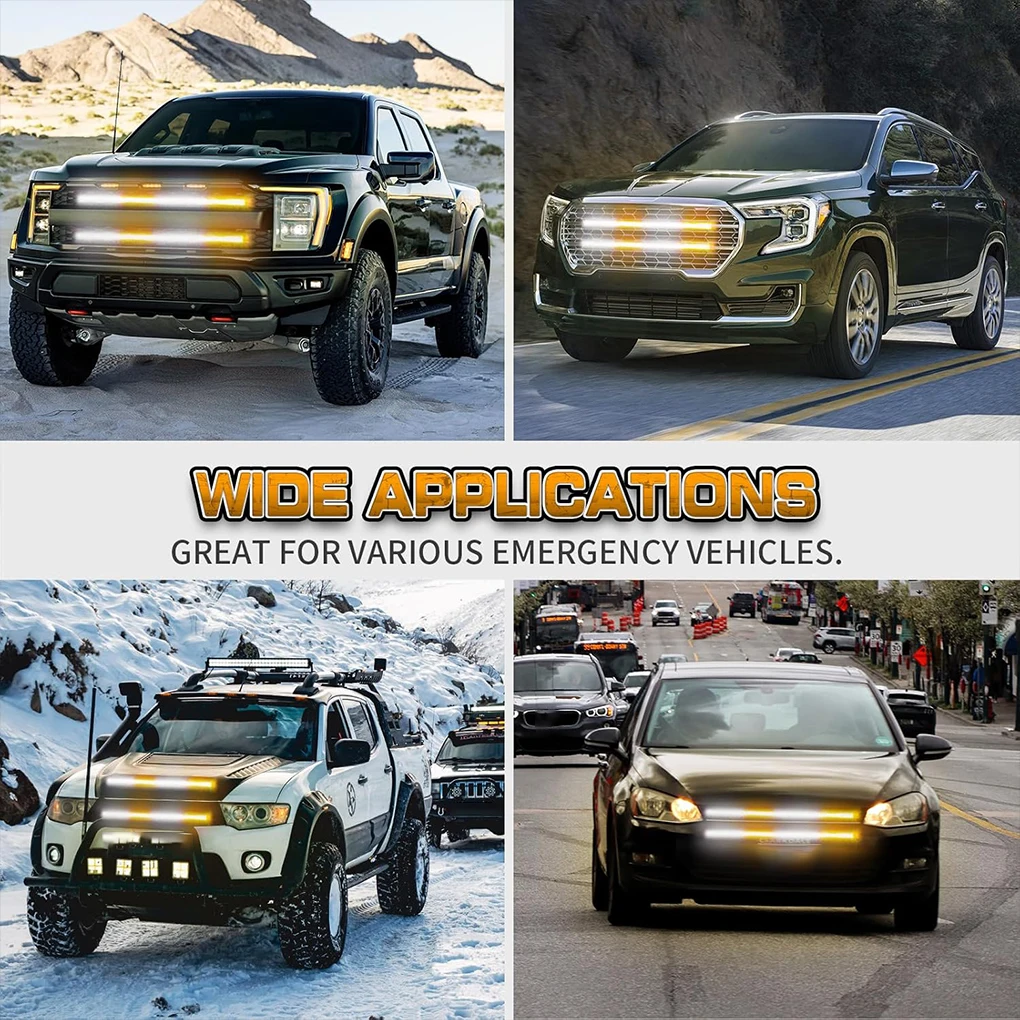 2pack/lot Snowplow LED Light Strip For Postal City Service Workers Power Cable 9.8FT Cable