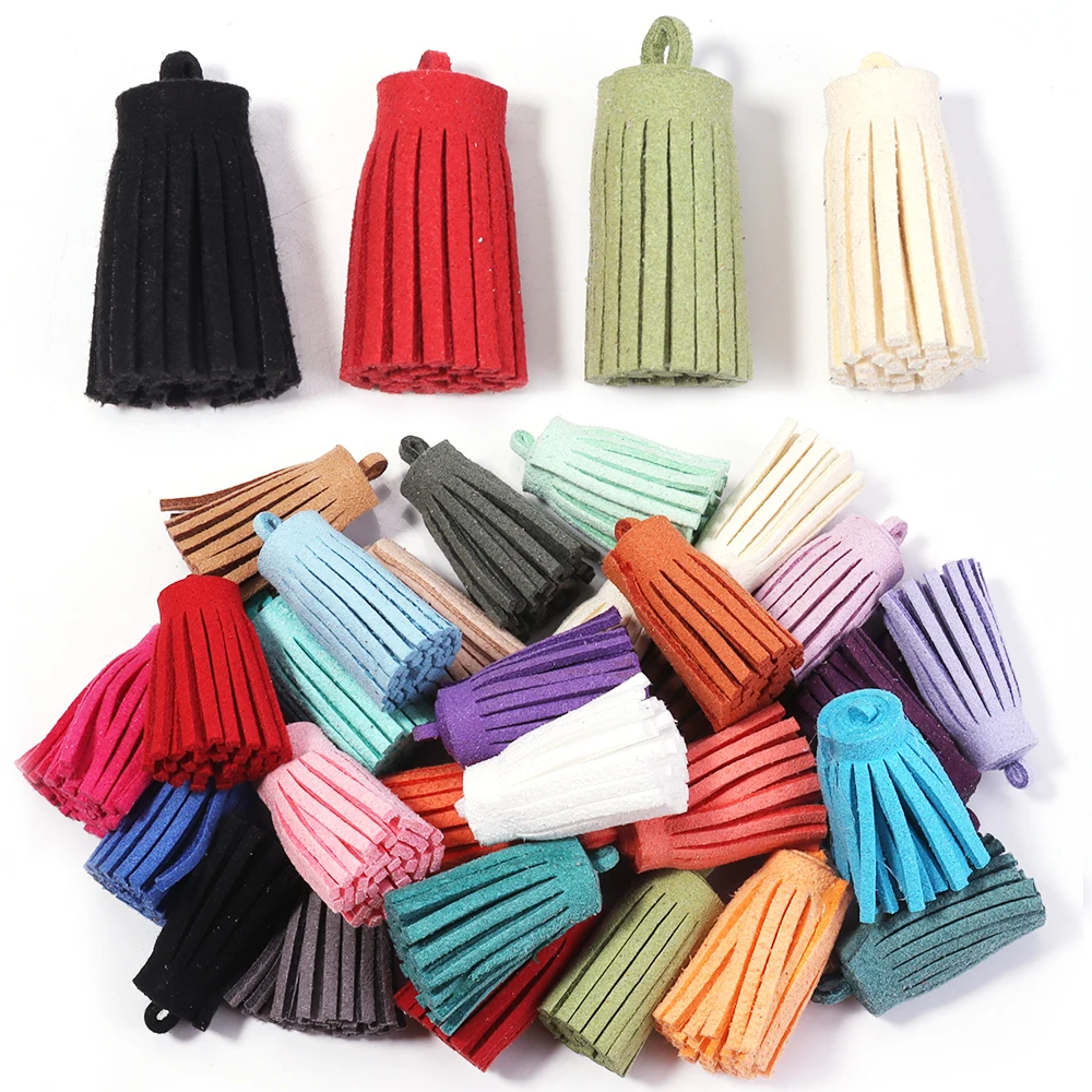 10 قطعة/الوحدة الملونة الكورية الجلد المدبوغ شرابات قلادة لصنع المجوهرات المفاتيح الملابس الأحذية الديكور الحرفية صنع الملحقات #4