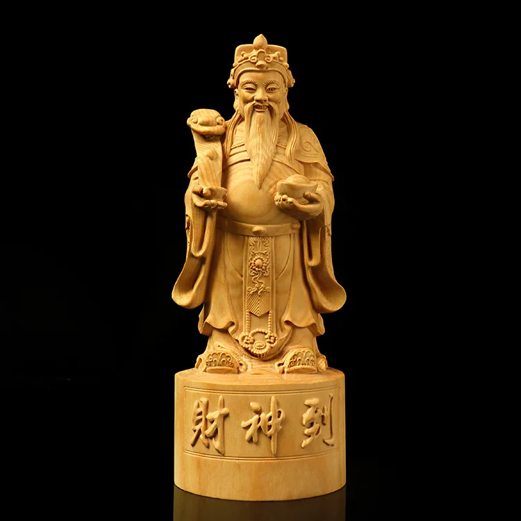 Boxwood Carving Housewarming Celebration God of Wealth Opening Congratulatory Gift Ornament