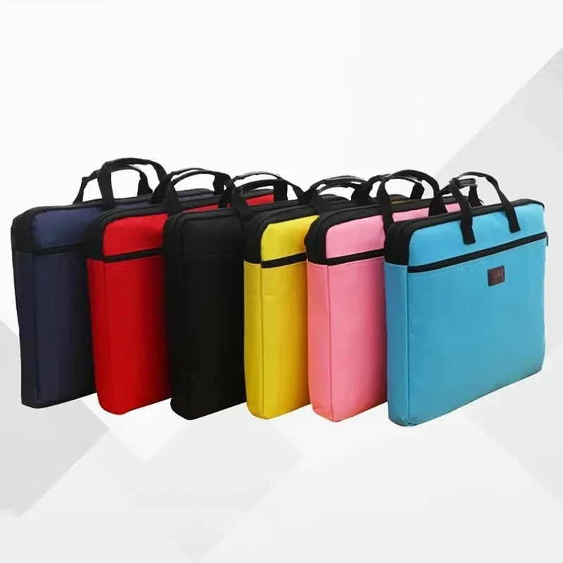 Bolsa de lona com zíper, bolsa de armazenamento de documentos de papel, pasta de arquivo a4, pasta portátil, artigos de papelaria, material de escritório, logotipo personalizado