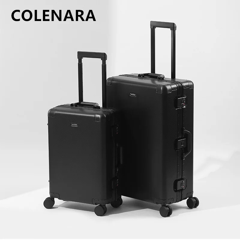 

COLENARA 20Inch New Suitcase All Aluminum Magnesium Alloy Boarding Box Students Trolley Case 26" Large Capacity Men's Luggage