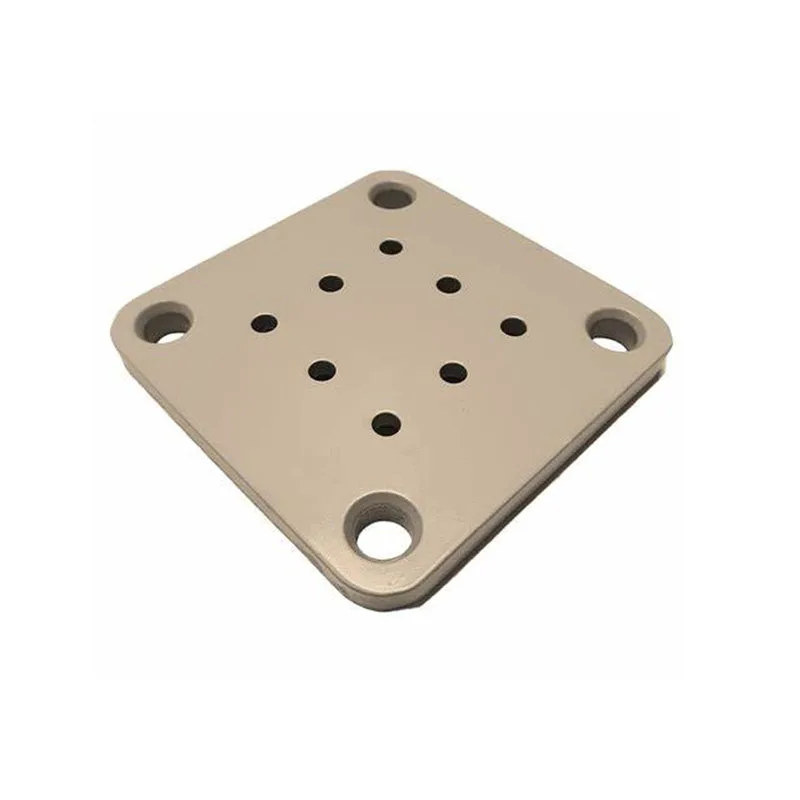 CNC machining custom aluminum alloy perforated square mounting plate square base connecting plate