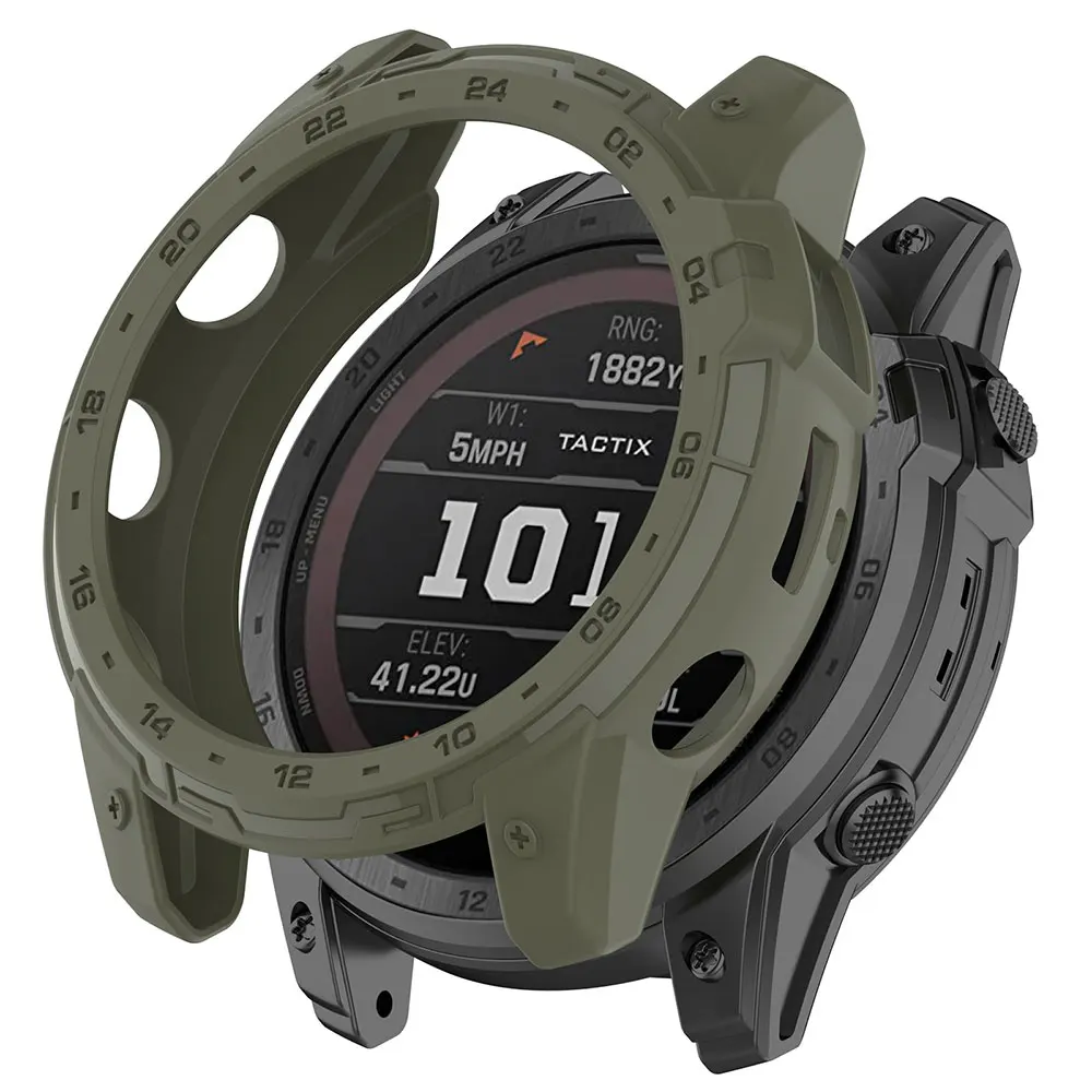 Garmin tactix 7用のtpuシリコンケースと強化ガラスフィルム,oled保護シェル,スクリーンプロテクター,スマートウォッチアクセサリー