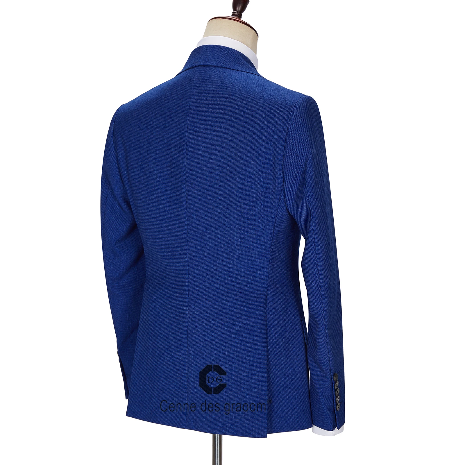 Immagine 6: (Giacca + gilet + pantaloni) Cenne Des Graoom Nuovi abiti da uomo blu royal su misura Costume casual da lavoro formale da sposo