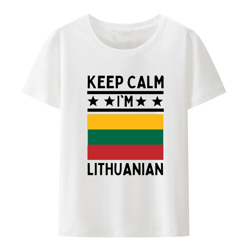 Proud Lithuanian Flag Modal Print Tee Classic Men Women Short-sleev Loose Breathable Graphic T Shirts Humor Fashion Camisetas