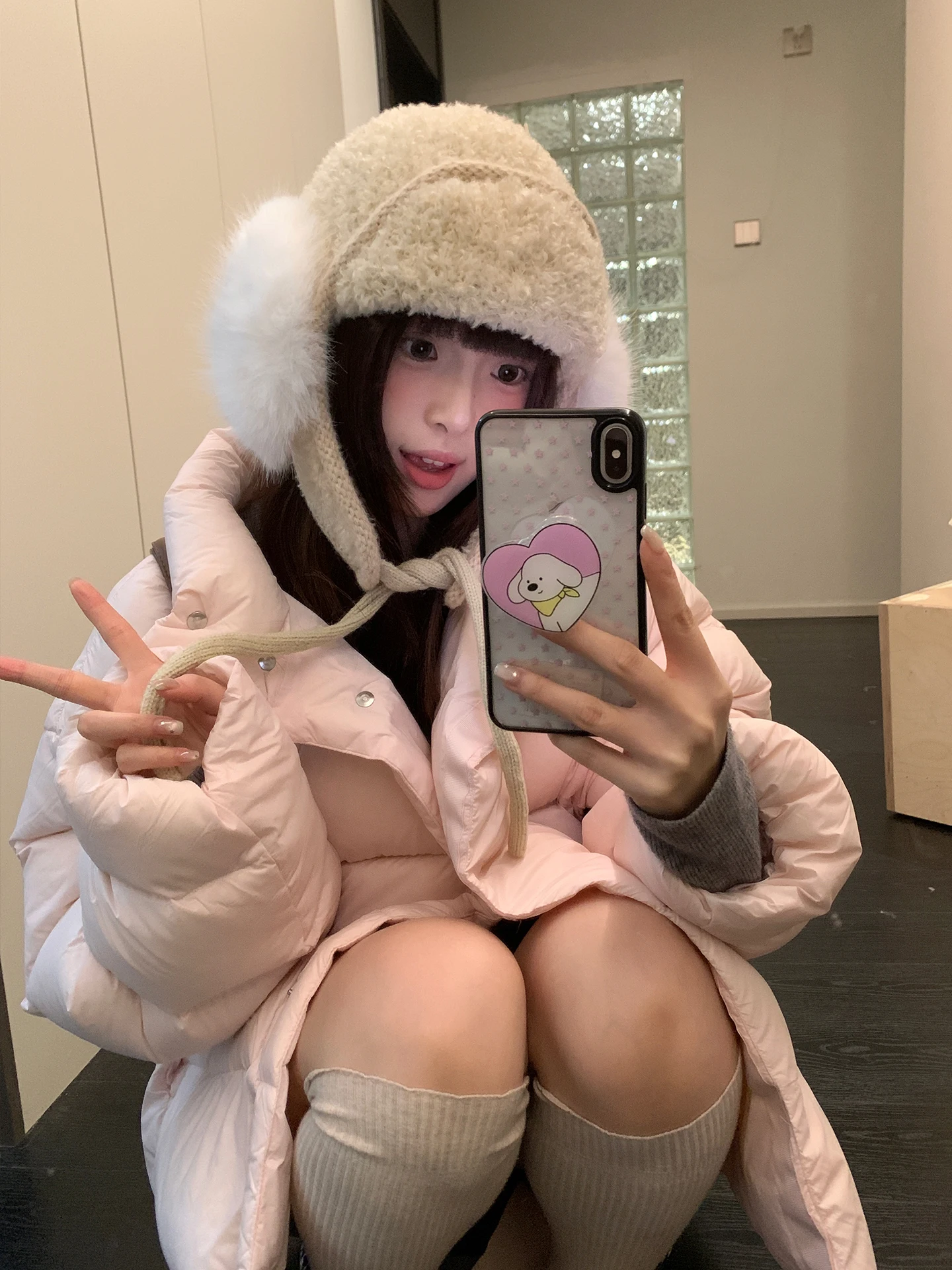 Korean Version Of Cute Plush Earmuffs For Women In Winter To Prevent Cold Warm Flying Hat