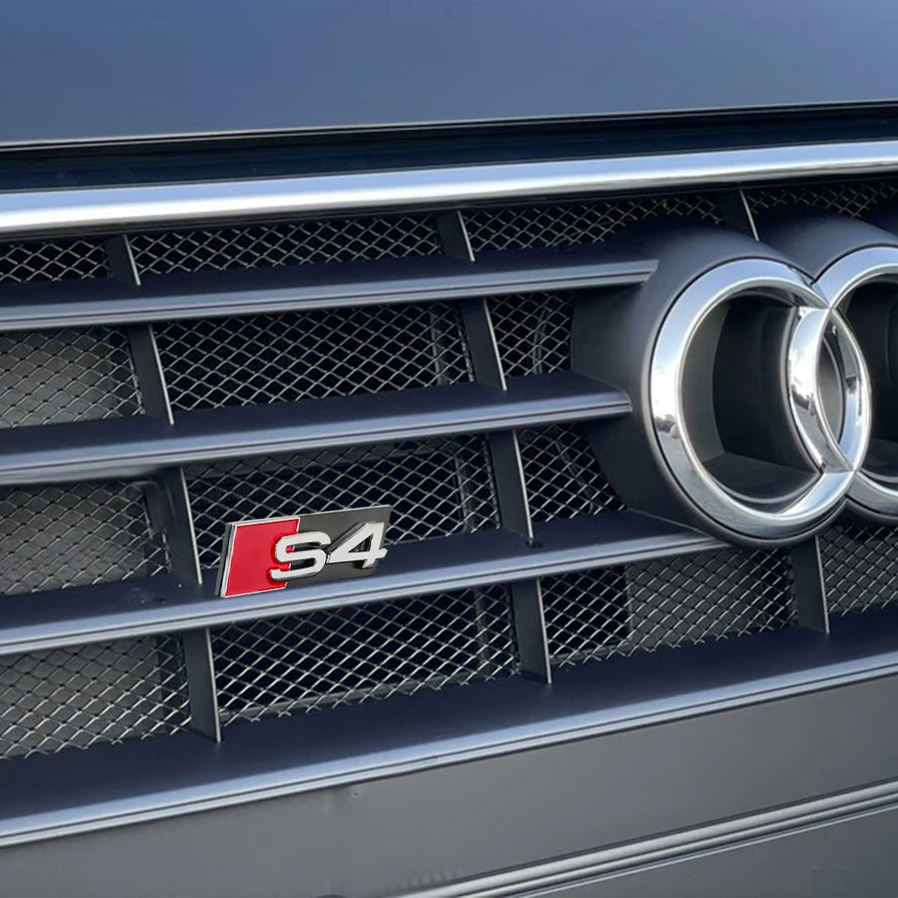 3D ABS S3 S4 S5 S6 S7 S8 Letters Car Front Grille Badge Emblem Decoration Stickers Cover For Audi A1 A3 A4 A6 valve  accessories
