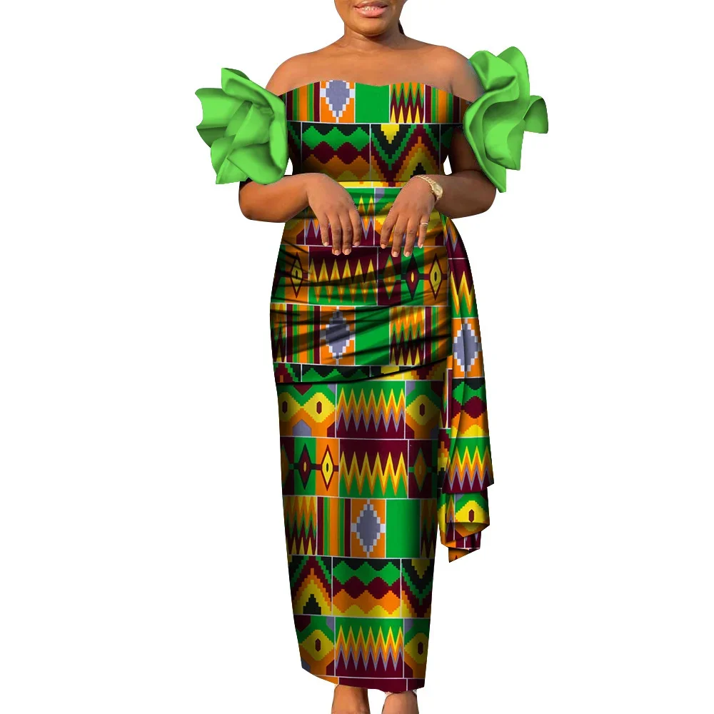 

Fashion Women's dress Nigerian Plus Size Traditional Ankara Ladies Elegant Robe Dashiki Female formal long dresses