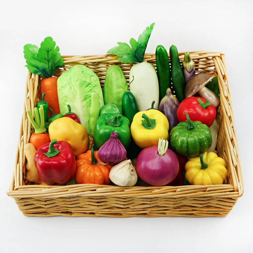 1Pc Simulated Vegetables Vegetable Pepper Small Pumpkin Garlic Young Children's Kitchen Toy Props Vegetable Model Home Decor
