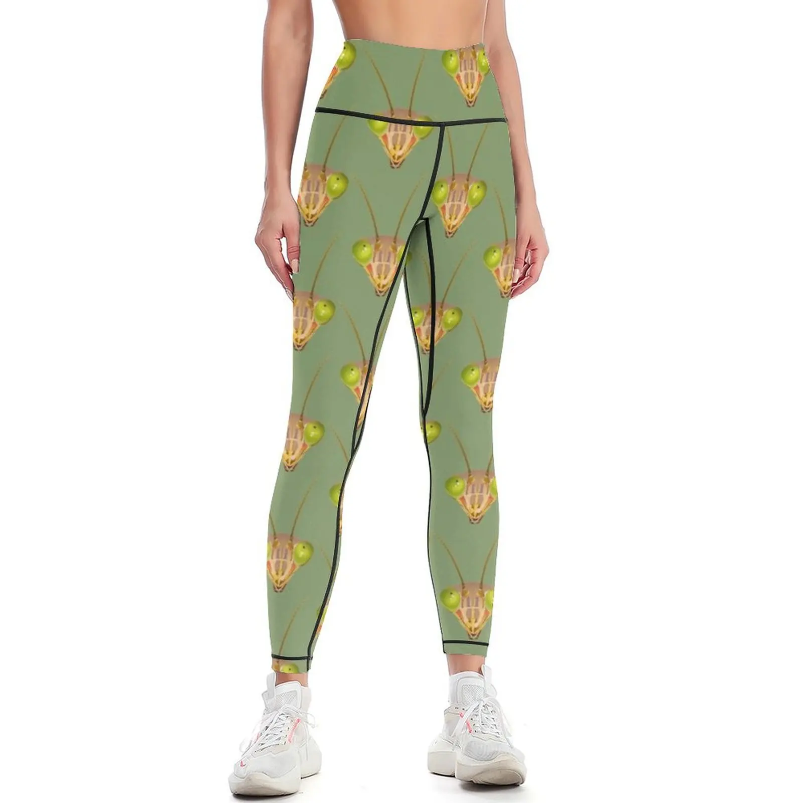 Praying mantis with mystical eyes Leggings for girls active wear Women sportwear Womens Leggings