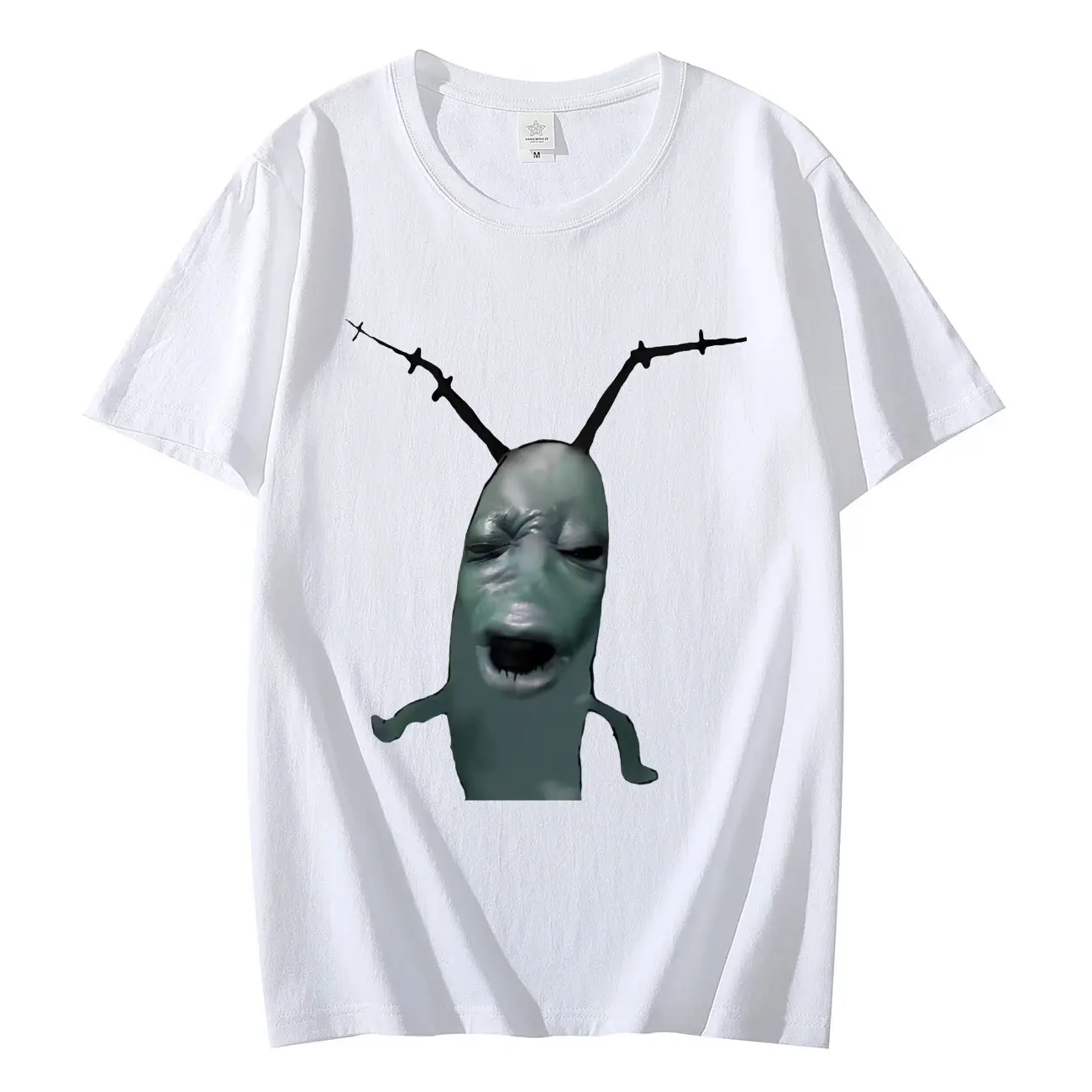 Cursed Plankton Funny Meme Graphic T Shirts Casual Comfort Short Sleeve T-shirt High Quality Fashion Oversized T-shirts Unisex