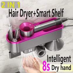 For Dyson Xiaomi Hair Dryer Shelf Wall Mounted Hair Dryer Rack Change Into Automatic Hand Dryer with Storage Box hanger