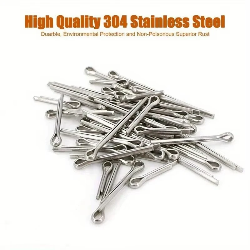 175PCS Stainless steel cotter pin kit  Assorted Sizes 304 Stainless Steel Split Pin Assortment Kit +Box whistle hairpin U-pin