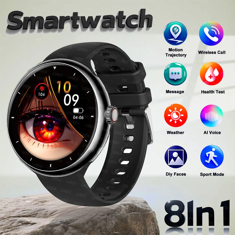 

Businesst Plus 8In1 Smartwatch Women 1.5” HD Christmas Gift Wireless Call Health Tracker Custom Photo Voice Assistant Man Watch