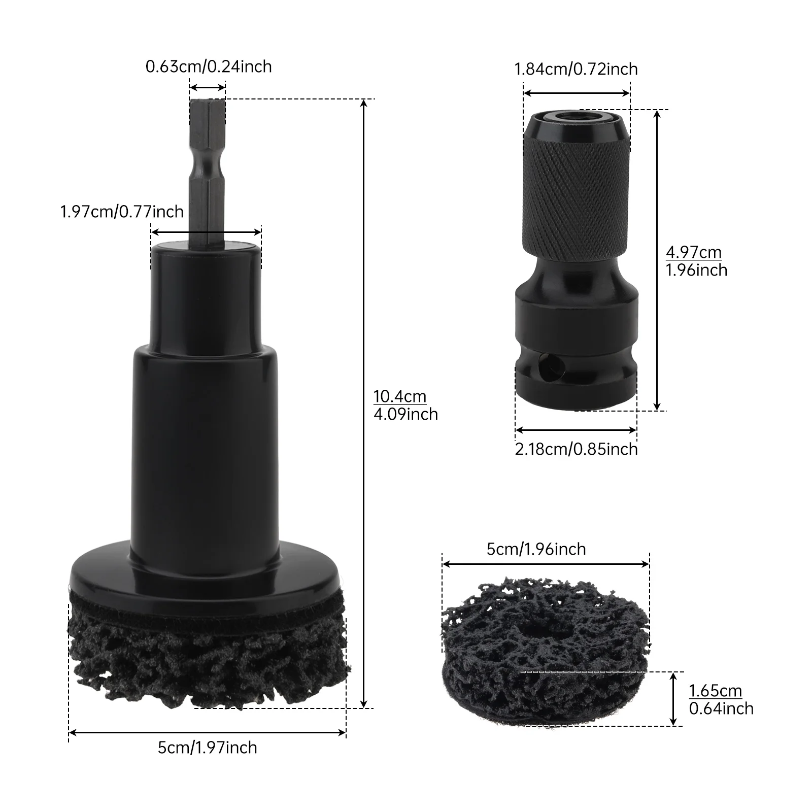 13 pcs Quick Rust Removal Hub Cleaning Tool for Electric Drill / 1/2 inch Impact Driven Wrench with Convex Ear Conversion Heads