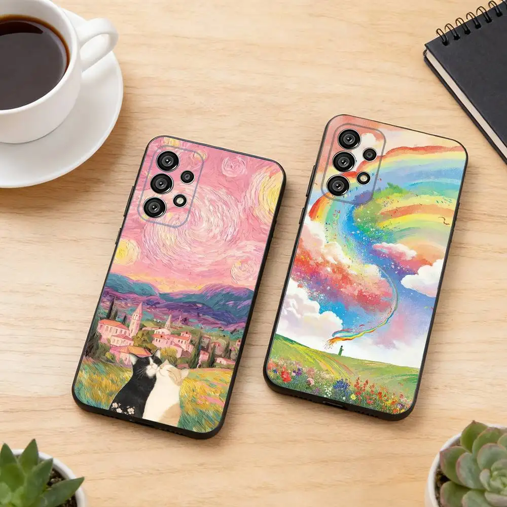 E-esthetic Art Print Phone Case For Samsung S25,S24,S21,S22,S23,S30,Ultra,S20,Plus,Fe,Soft Silicone Black Cover