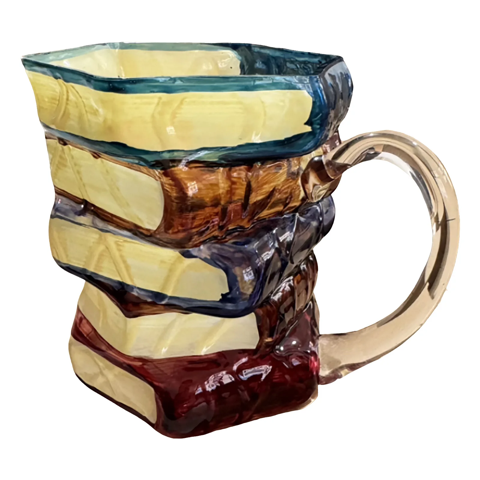 

Книга Кофейная кружка Кружка для капучино Красочная 3d Библиотечная книжная кружка Полка Кружка Молочная чашка Чайная чашка Смола Стеклянная кофейная чашка Кухонная кружка