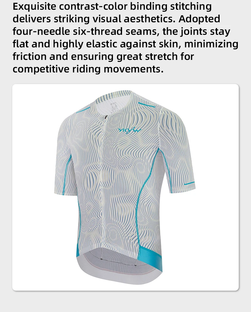 YKYWBIKE Herren CoolFlow Pro Rennrad-Trikot Leichtes Straßenrad-Shirt Sommer Fahrradtrikot MTB-Bekleidung – Detail 5