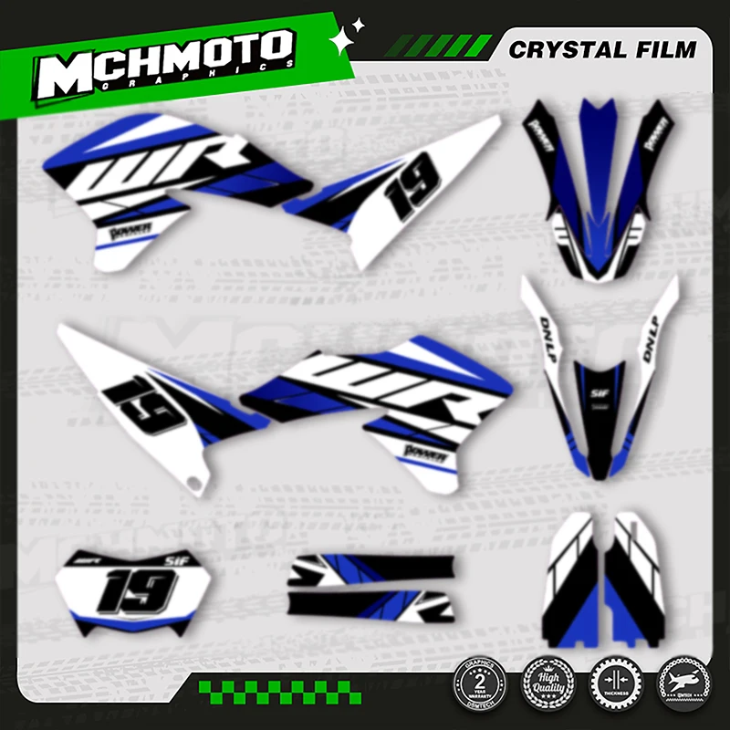 

MCHMFG Motorcycle Graphics Background Decals For Yamaha WR250R WR250X 2008-2020 Number Name Customize