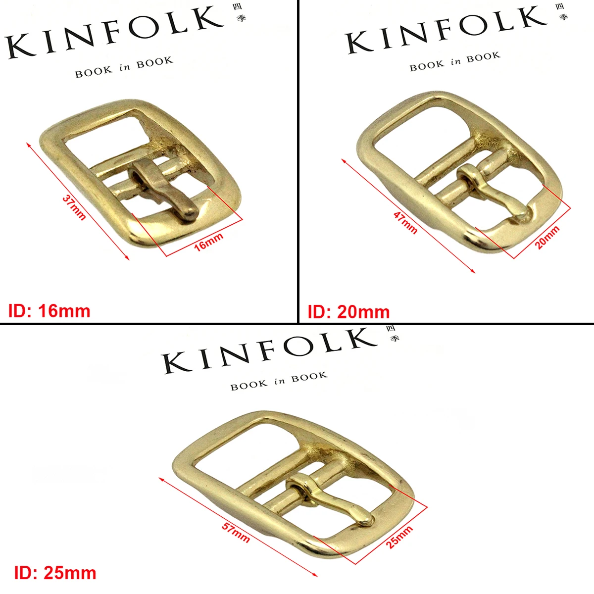 솔리드 브래스 벨트 버클 중간 센터 바 싱글 핀 벨트 버클 가죽 공예 스트랩 벨트 15mm/ 20mm/ 25mm, 1 피스