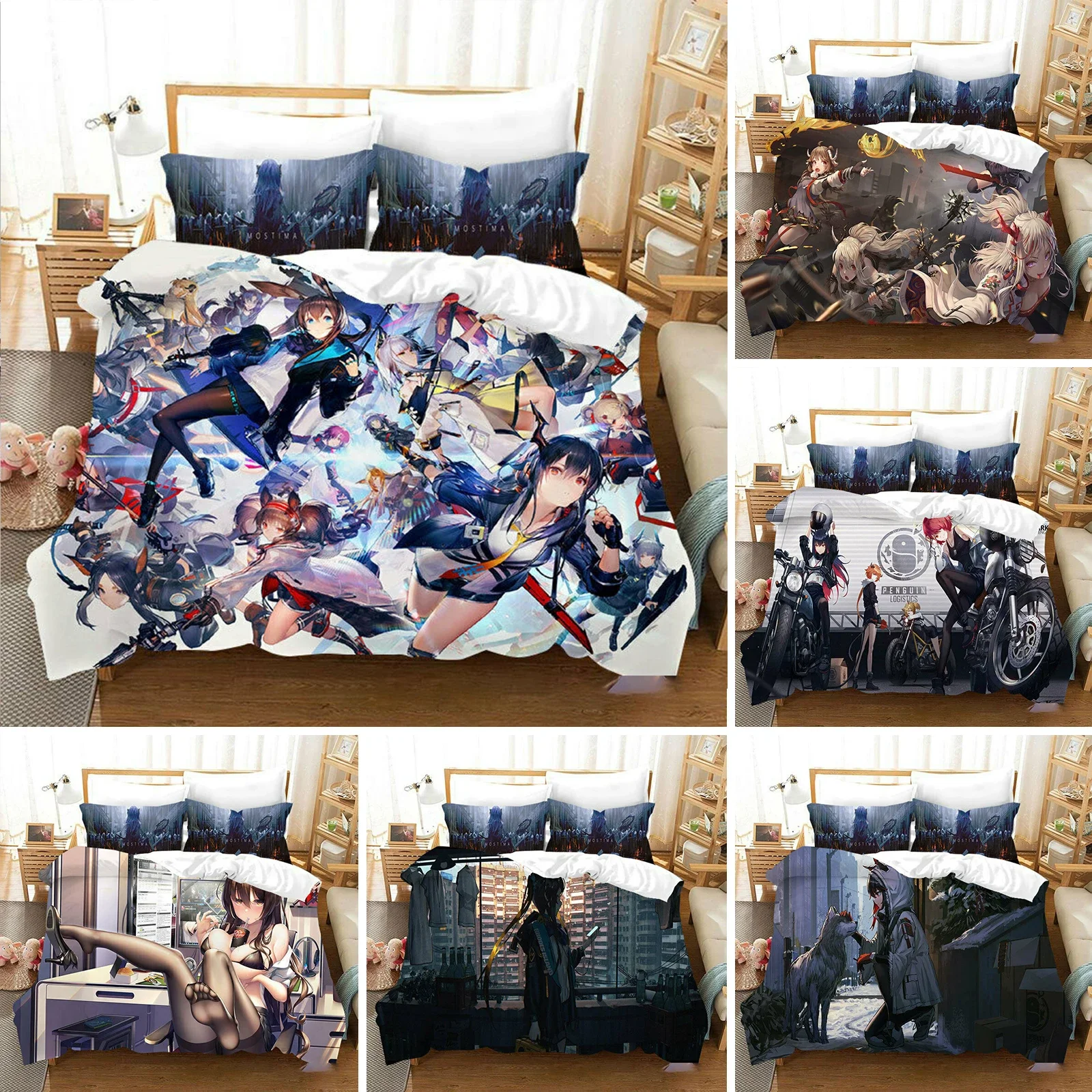 

3D Printed Arknights Bedding Set Pillowcase Game Duvet Cover Double Twin Full Queen King Adult Kids Bedclothes Quilt Cover