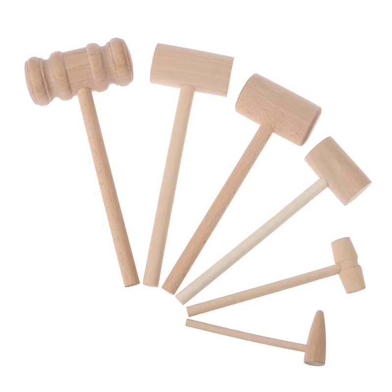 1pc Leather Wooden Hammer Toy Crab Lobster Mallet Beating Gavel for Kid