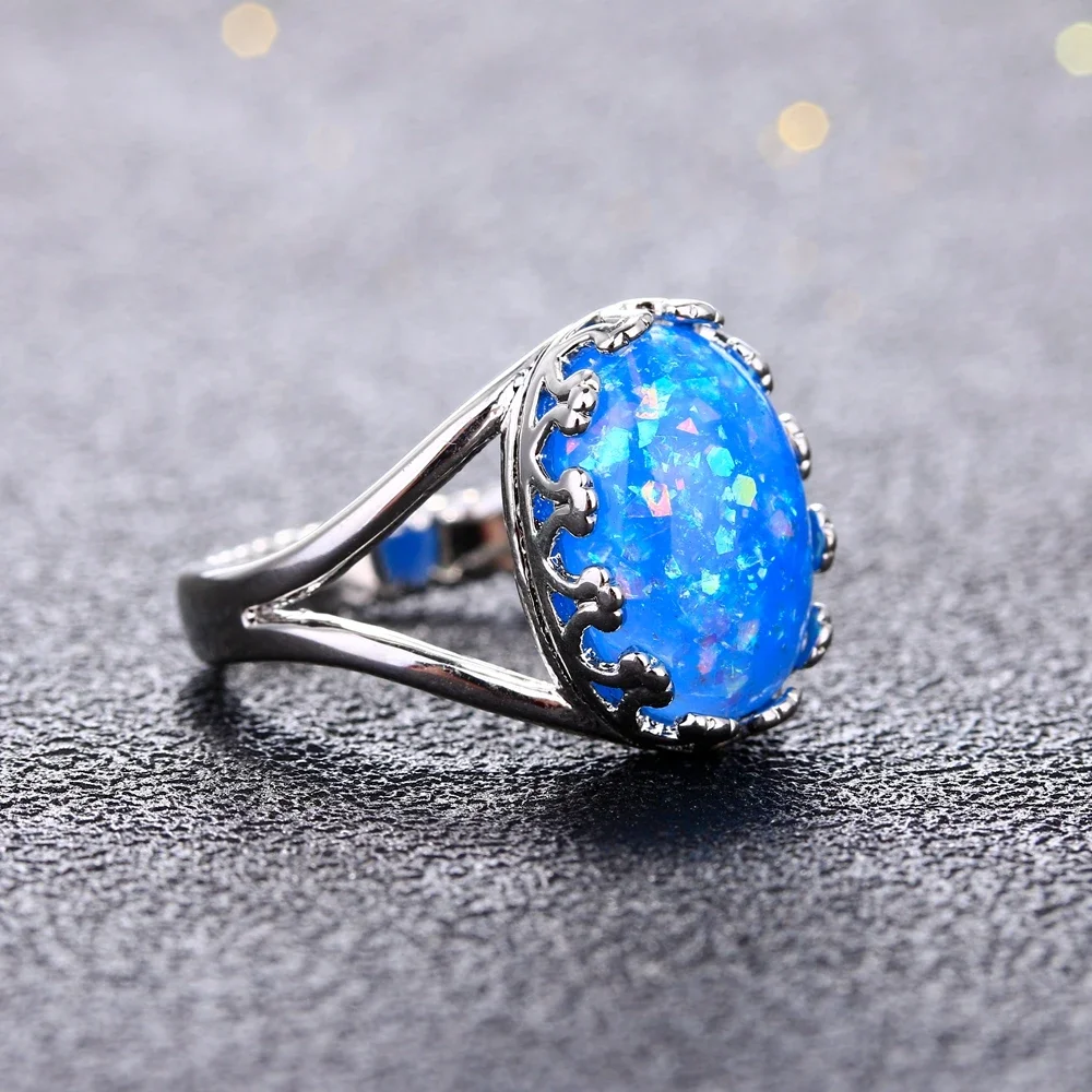 Opal Ringe Silber Schmuck Ring Für Frauen Männer Hochzeitstag Weihnachten Geschenk Akzeptieren Drop Shipping – Detail 4