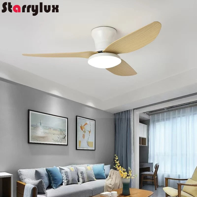 

Screw Base Smart Silent Ceiling Fan With LED Light for Home Dining Room Bedroom