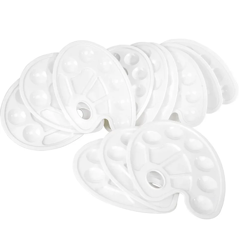 2 Buah Palet Lukisan DIY Anak-anak Baki Seni Kuku Plastik Piring Warna Seni Grafiti Perlengkapan Kerajinan Anak-anak