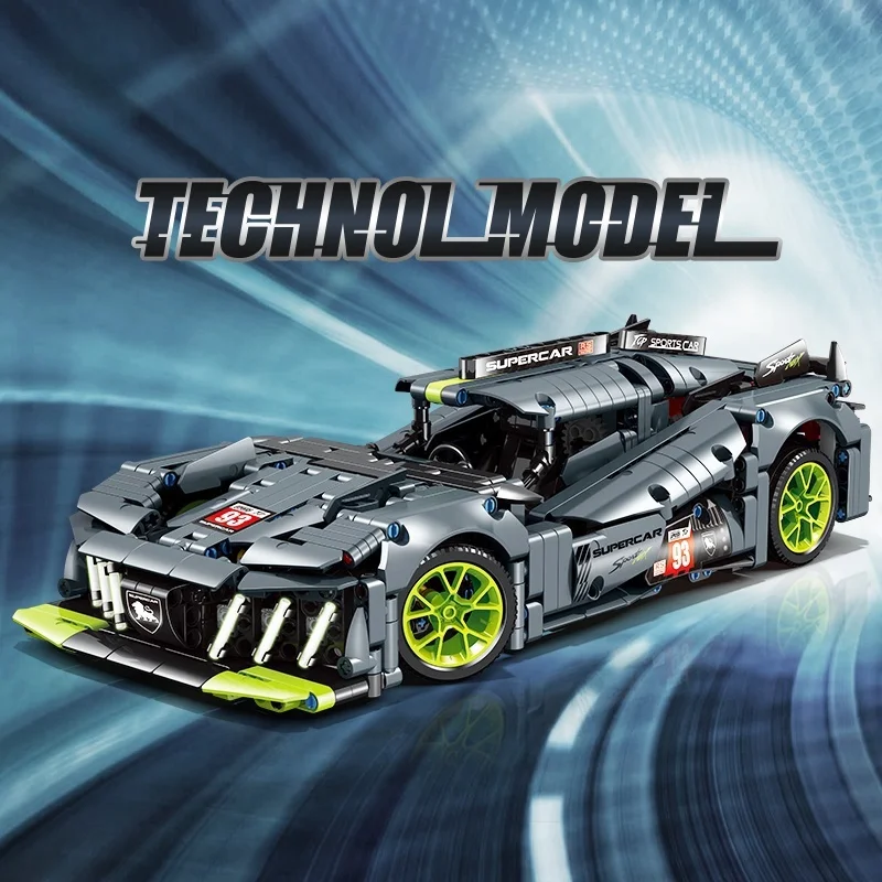 1280pcs Technical City 9X8 Hybrid Hypercar Sports Racing Car Building Blocks Creative Super Vehicle DIY Assembly Toy Model Kids