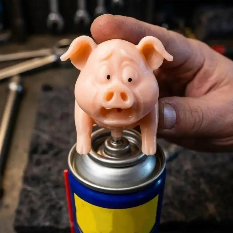 3D Printed Spray Nozzle Attachment Funny Prank Cute Pig Spray Compatible With Multiple Common Aerosol Valves