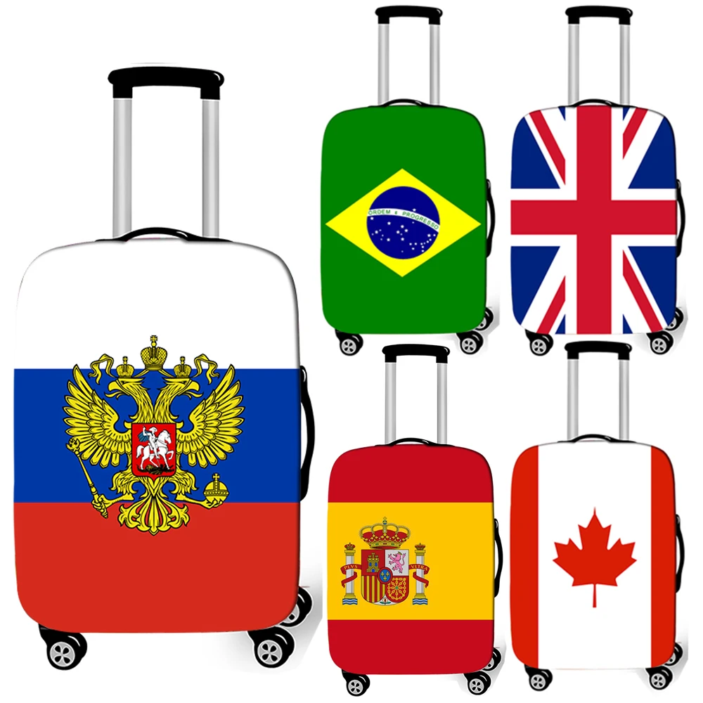 

Russia / Spain / Uk National Flag Luggage Cover for Travelling Anti-dust Suitcase Cover Trolley Case Baggage Protective Covers