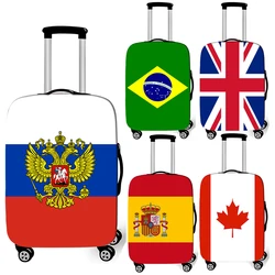 Russia/spagna/uk bandiera nazionale dei bagagli caso della copertura per il viaggio anti-polvere di copertura valigia trolley bagaglio custodia protettiva copre