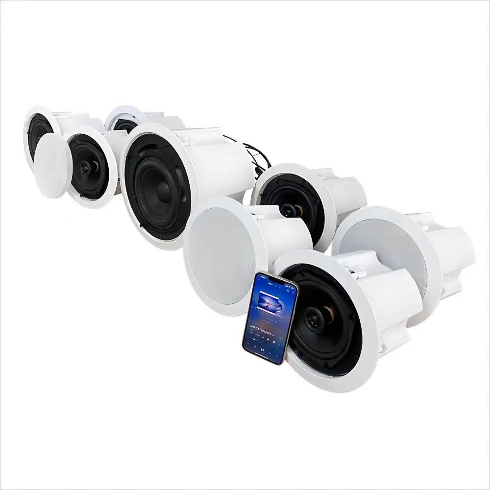 5 Surround Sound 30W Ceiling Speaker 60W Bass WIFI for Bluetooth Enabled Metal Amplifier Installed Living Room AUX TV Connected