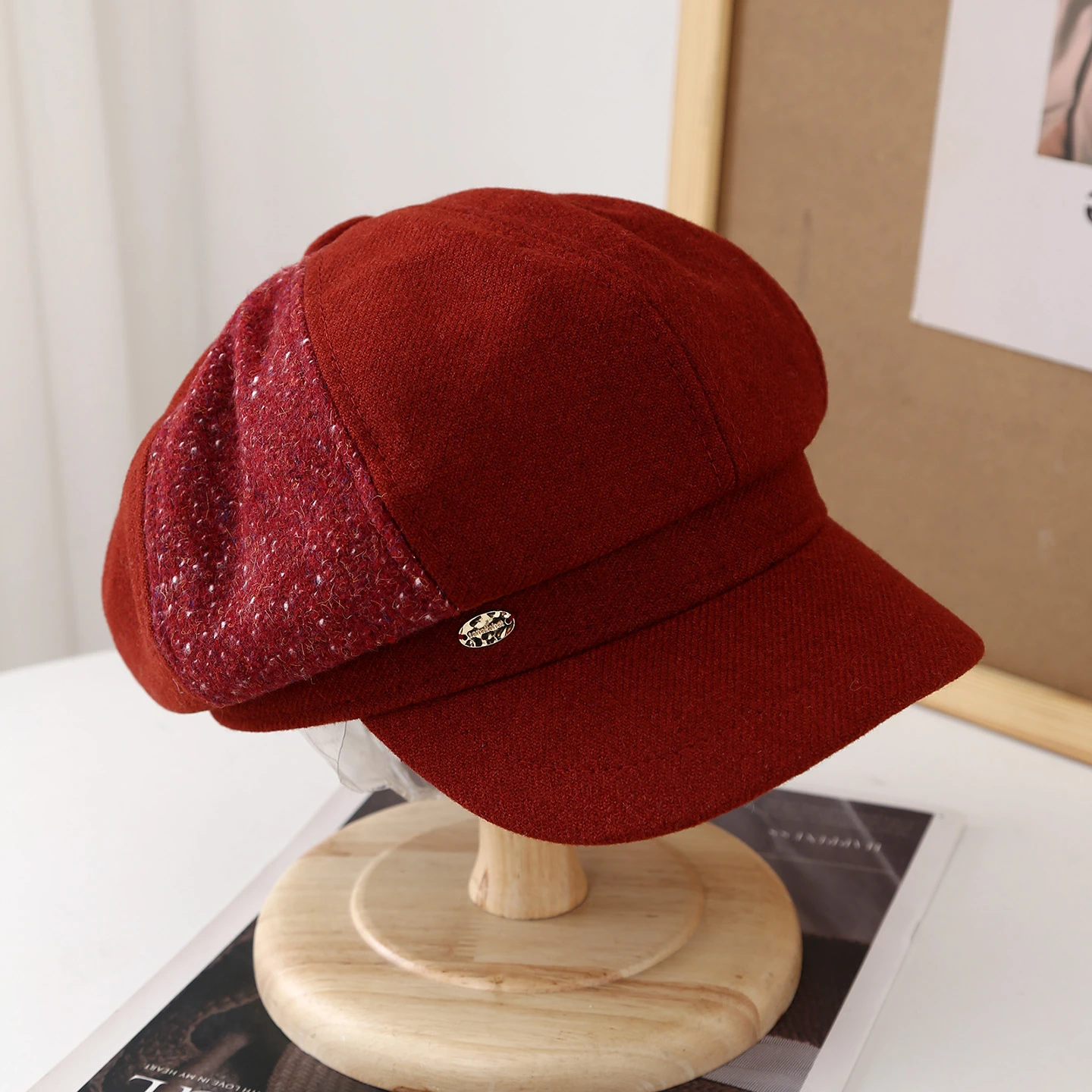 Boina de inverno para mulheres – Boné de jornaleiro octogonal espesso, chapéu estilo pintor à prova de frio, vintage quente para manter o inverno novo