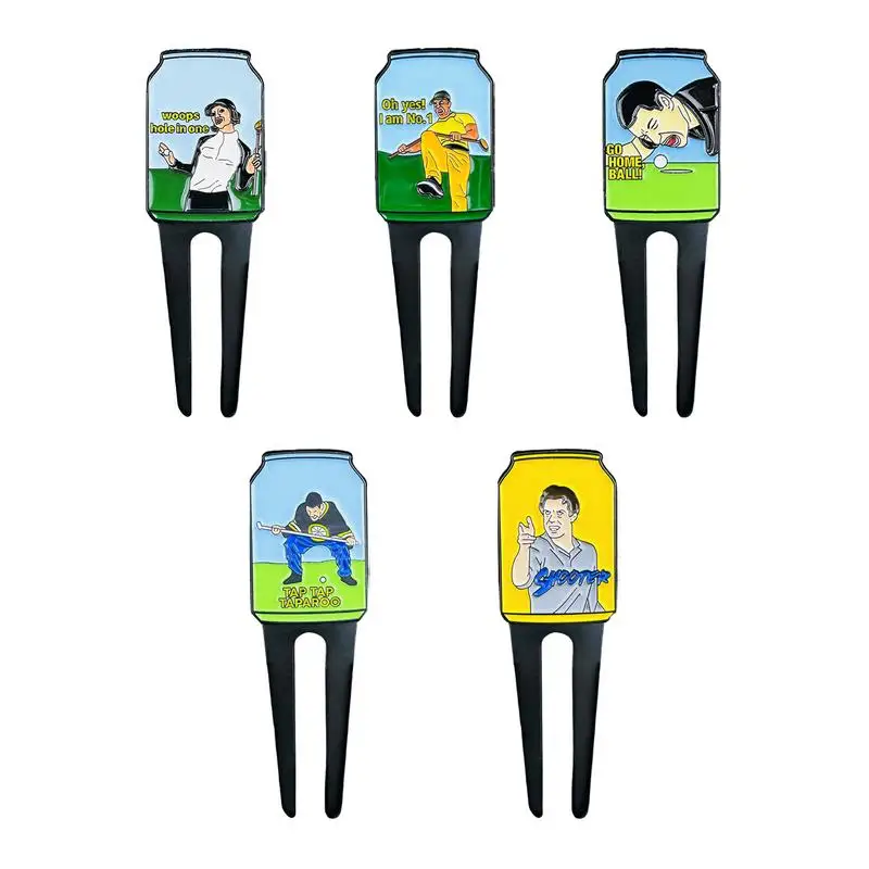 Golf Green Fork Golf zinc alloy Turf Restorer Enamel Painted Metal Tool Multifunctional And Portable Portable Golf Accessories