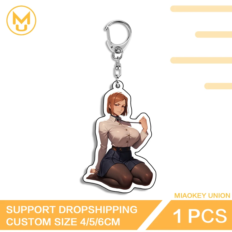 Kugisaki Nobara Alluring Big Butt Double Sided Keyring Charming Anime Waifu Kneel Posture Accessories Versatile Fashion Props